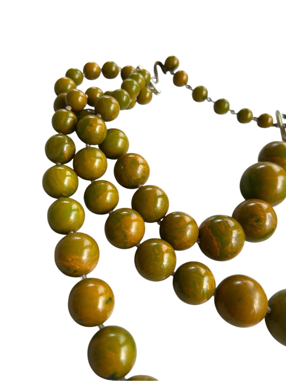 Vintage Multi-Strand Marbled Greed Necklace - Picture 5 of 6
